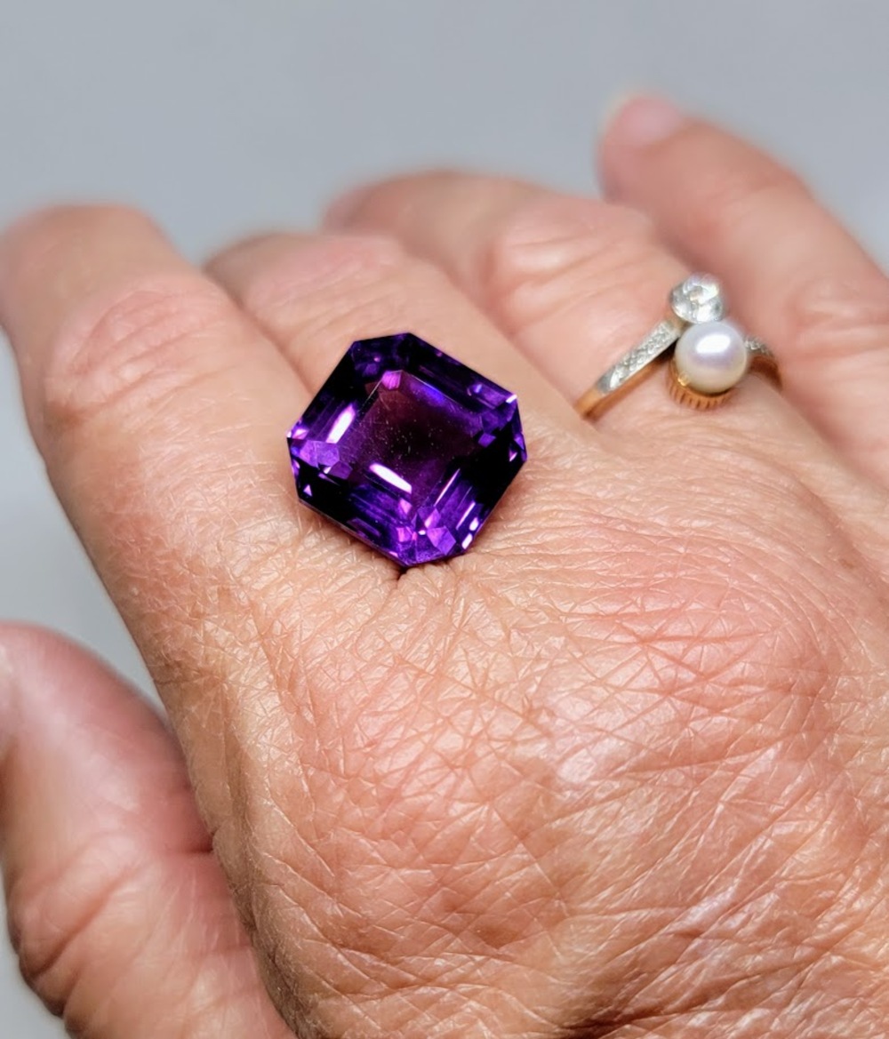 Stunning 16 Carat Deep Purple Brazilian Amethyst